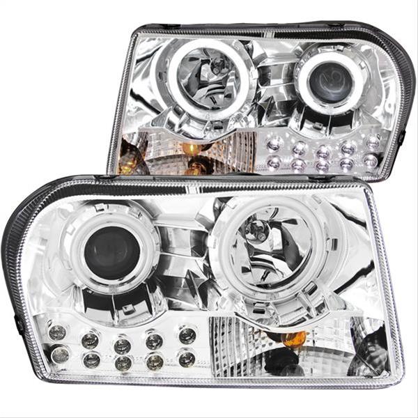 Anzo Chrome Projector Headlights with Halos 05-10 Chrysler 300